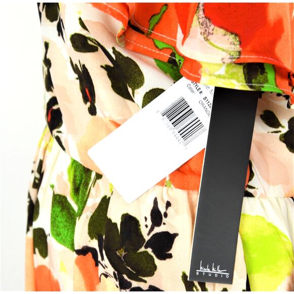 NWT Nicole Miller Women's Floral Print Halter Neck Fit & Flare Midi Dress - Picture 5 of 7